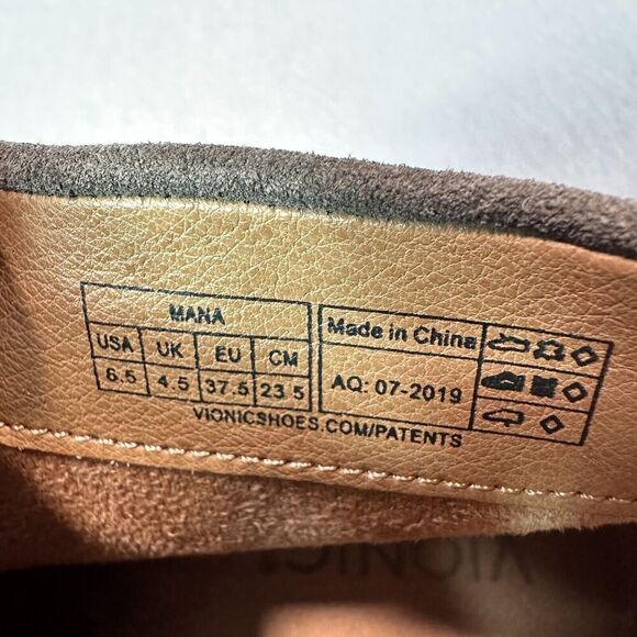 Vionic Mana Boots Womens 6.5 Orthaheel Grey‎ Suede Buckle Straps Block Heel - Picture 6 of 7